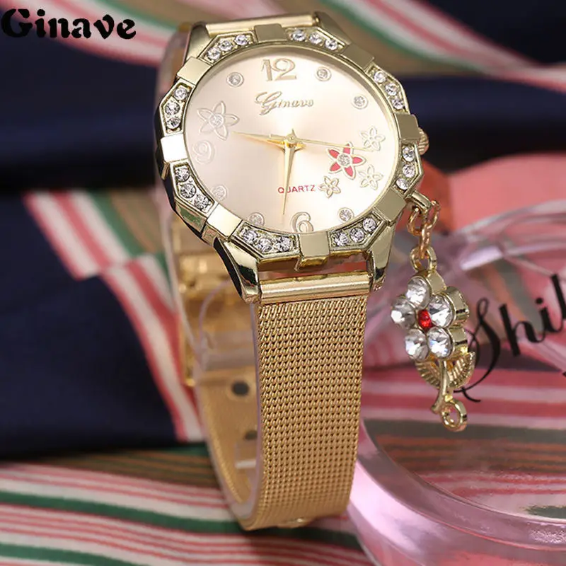 Часы Diaomd с цветами женские часы качественные Роскошные Кварцевые наручные