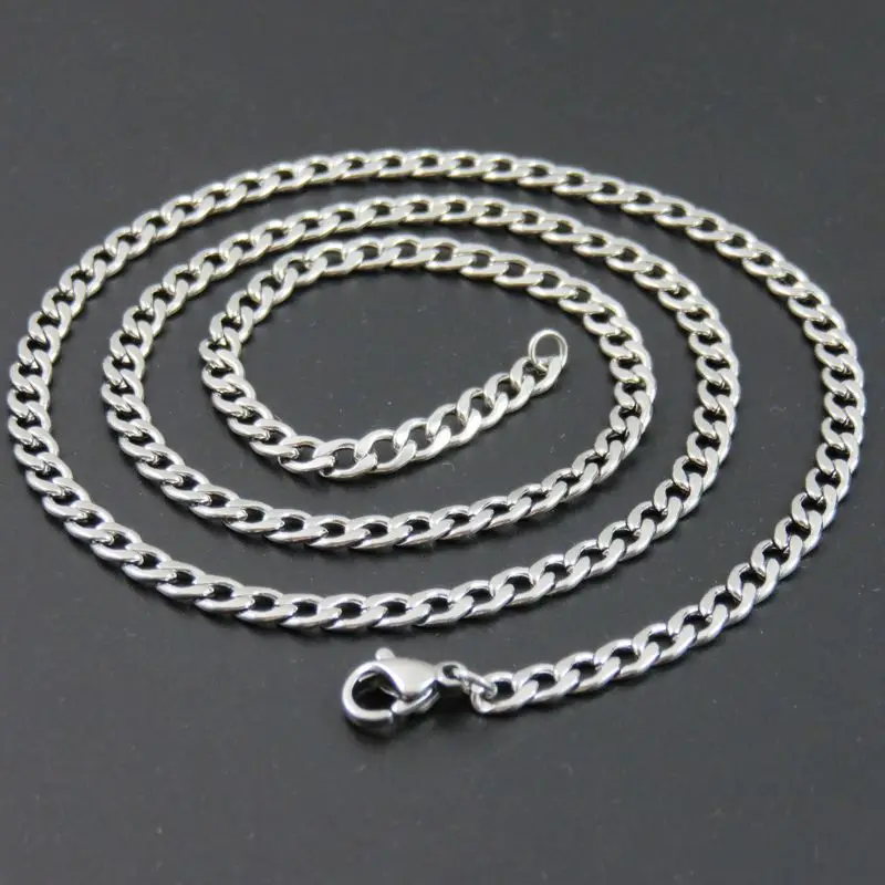 Цепочка из нержавеющей стали шириной 4 мм панцирная цепь ожерелье для мужчин и