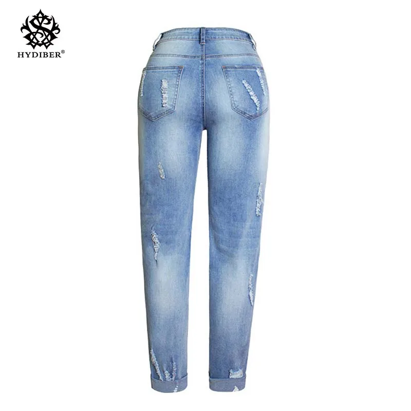 2018 New Plus Size Stretchy Ripped Jeans With Scuffs 3D Embroidery Flowers Woman Denim Pants Trousers For Women 4-S-AM081 |