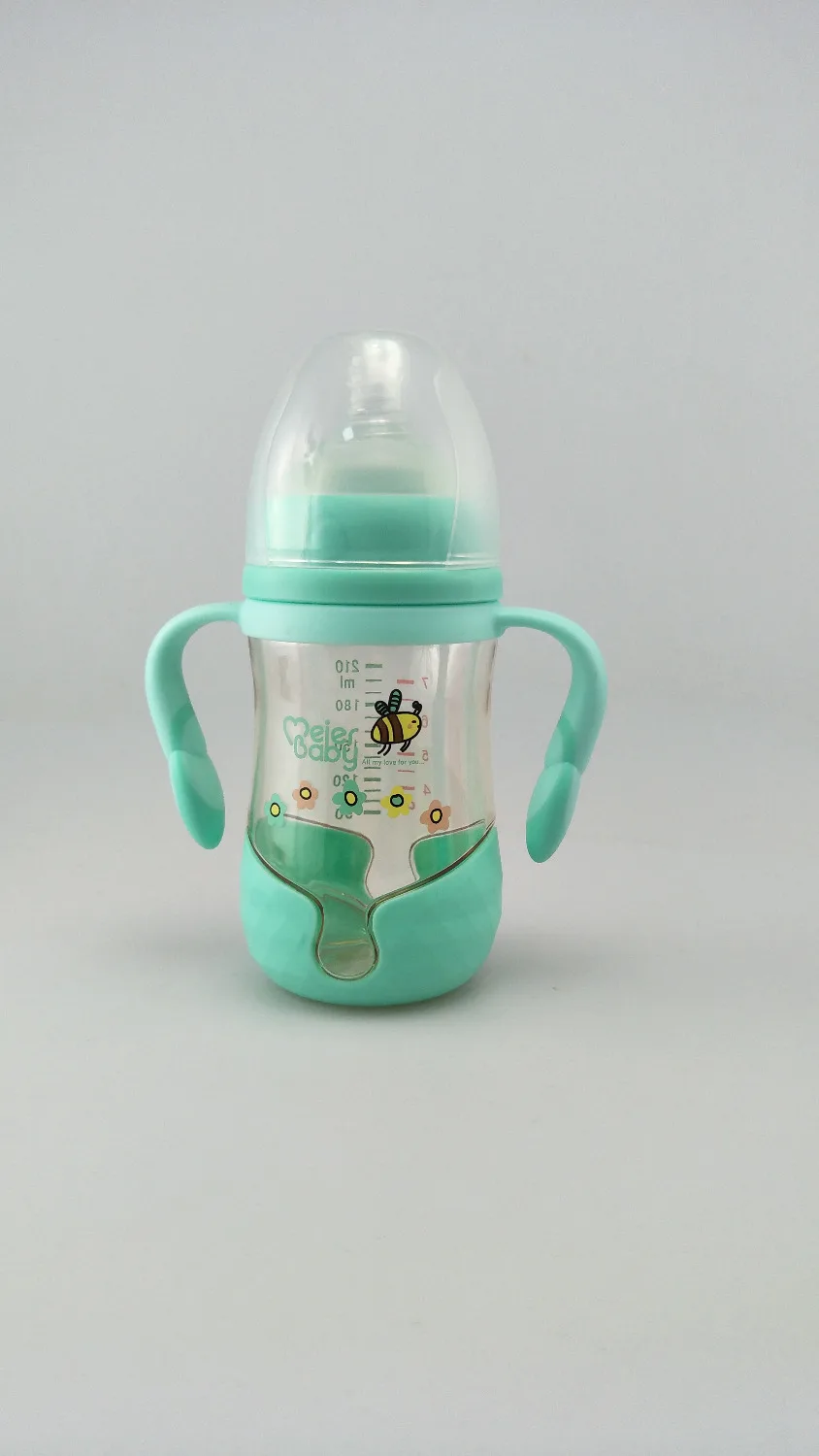 Meierbaby мультфильм PPSU Бутылка (M8215) ощущение груди BPA бесплатно жидкий силиконовый