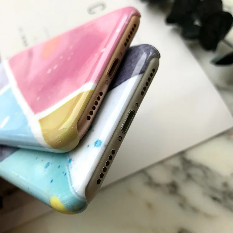 Fashion Marble Phone case For iPhone 7 6 6S Plus geometric lines PC Hard Cover Back Capa Coque Fundas | Мобильные телефоны и