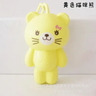 Силиконовый Автомобильный держатель для ключей Милая Серая кошка медведь подвеска панды для сумки для мужчин и женщин Брелок чехол для ключей для мальчиков и девочек Сумка для ключей кошелек для ключей - Цвет: 12 ten pc