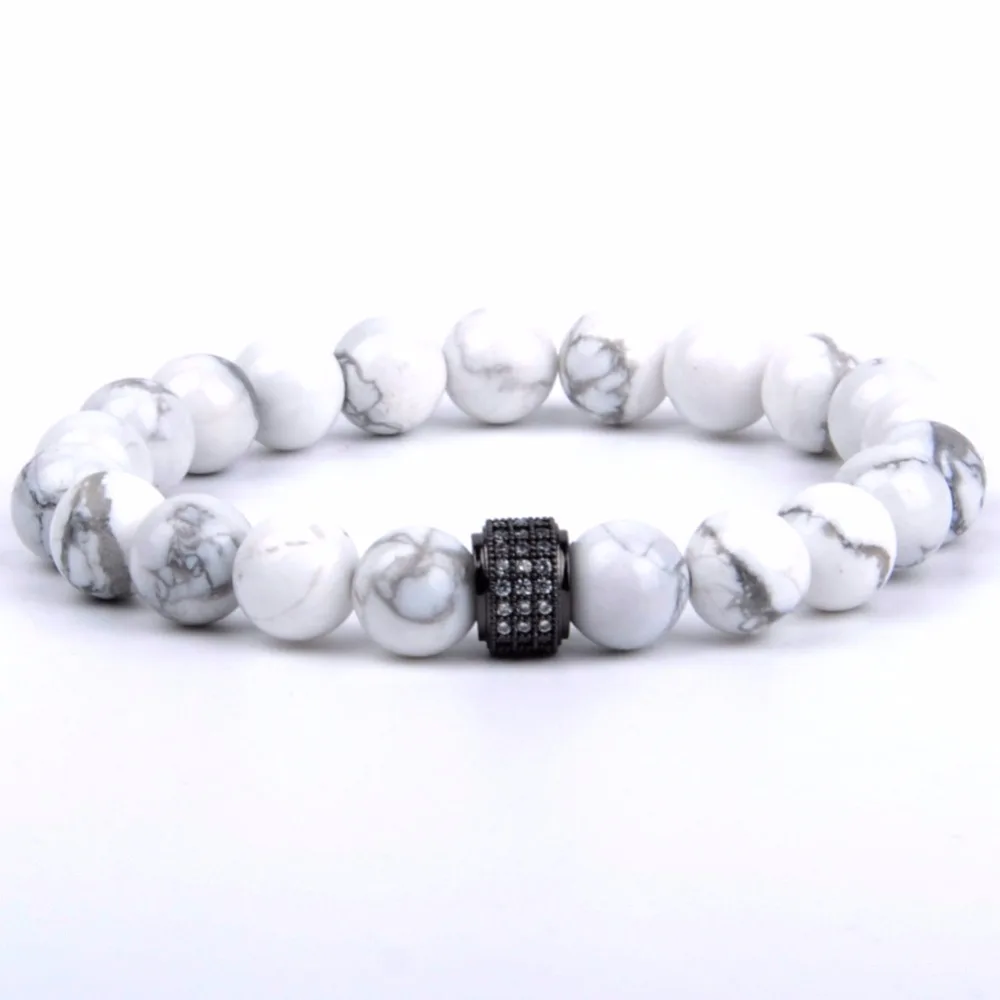 Женские браслеты из натурального камня Лава Howlite лабрадорит бисерные для мужчин