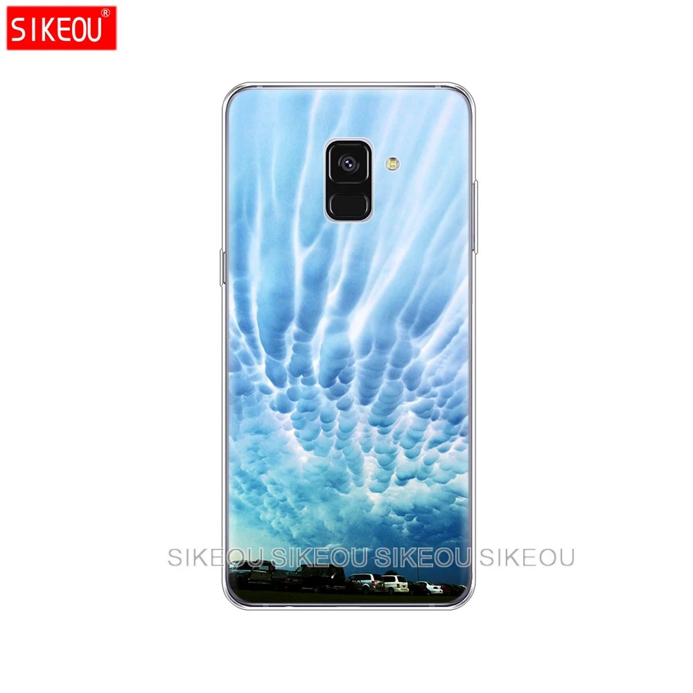 Силиконовый чехол для телефона Samsung Galaxy A6 A8 2018 A3 A310 A5 A510 A7 2016 2017 облака на голубом