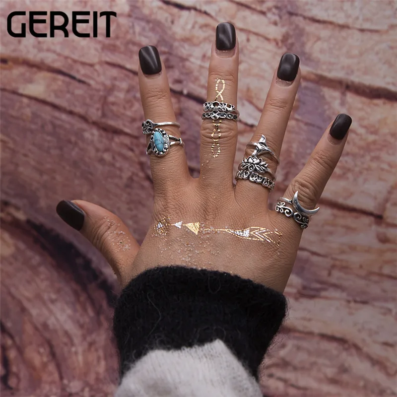 GEREIT Новые популярные аксессуары ювелирные изделия Серебряное Золотое кольцо