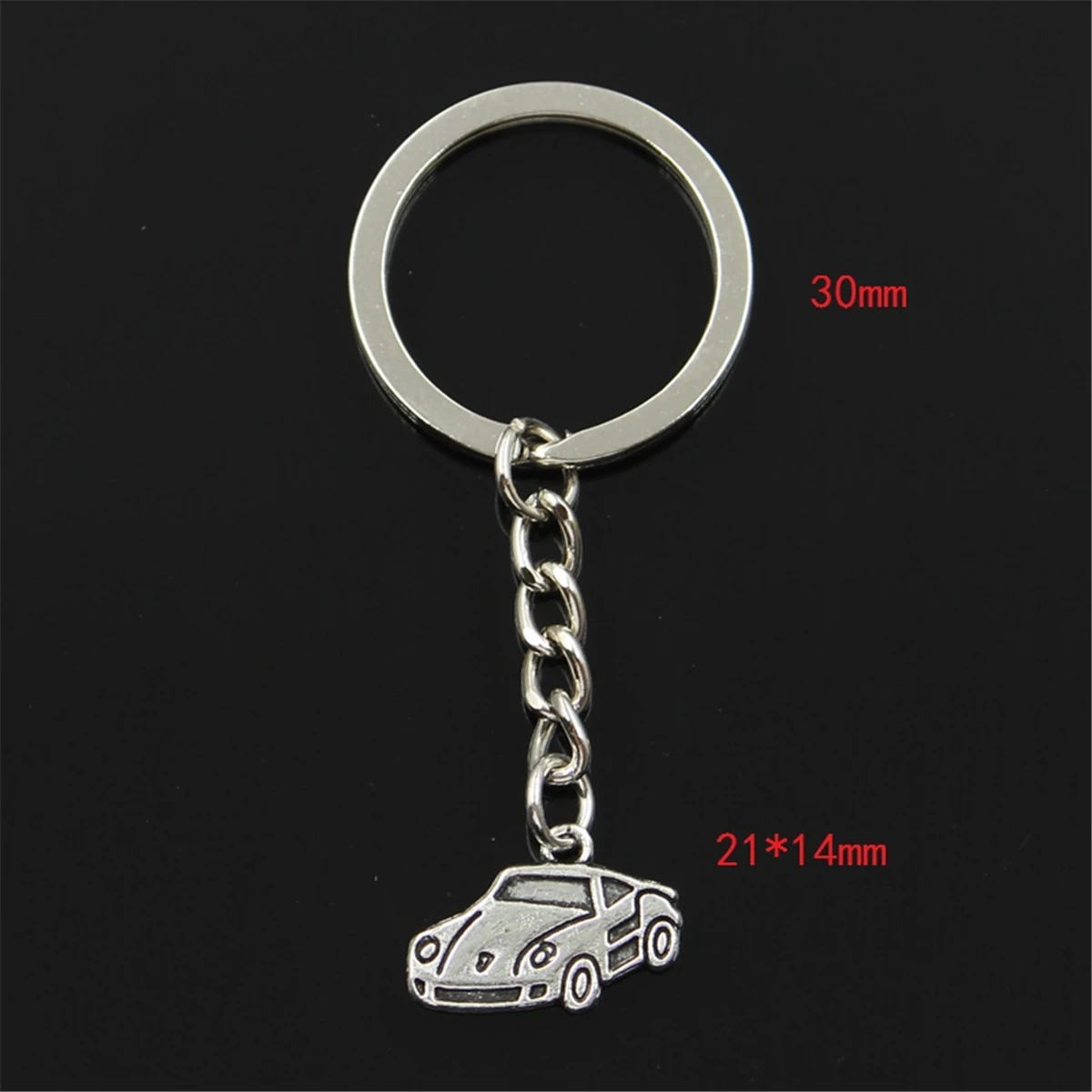 Fashion Sports Car 21x14mm Pendant 30mm Key Ring Metal Chain Bronze Silver Color Men Gift Souvenirs Keychain Dropshipping | Украшения и