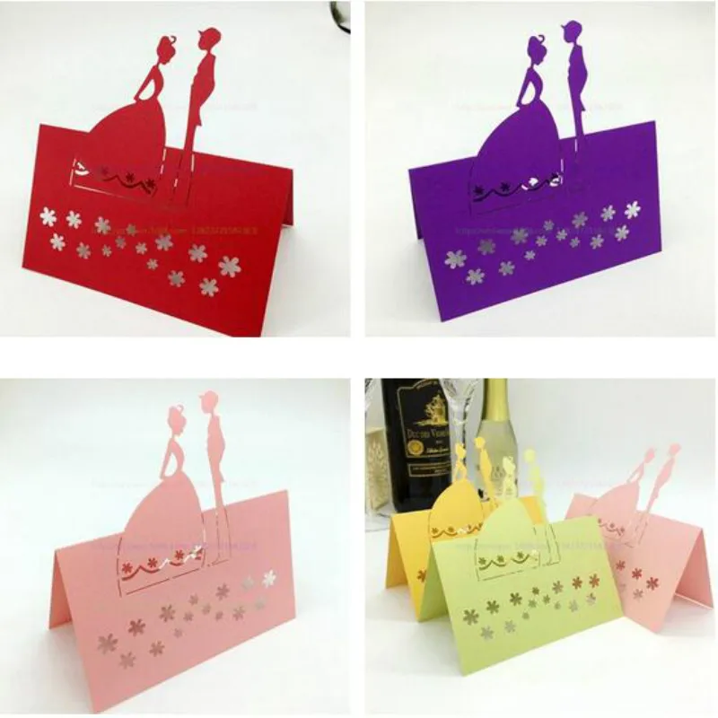 100 шт. романтическая лазерная карта для жениха свадьбы сиденья стола украшения