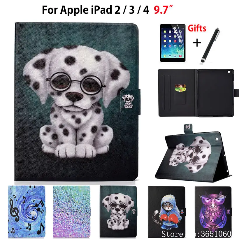 Чехол для Apple iPad 2/3/4 9 7 &quotчехол планшета милый кот собака силиконовый PU кожа iPad2 iPad3