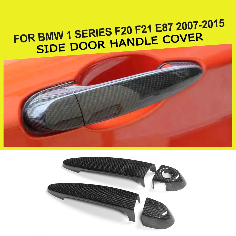 

2 двери из углеродного волокна Боковая дверная ручка крышка светодиодный светодиодным отверстием для BMW 1 серии F20 F21 E87 2007-2015
