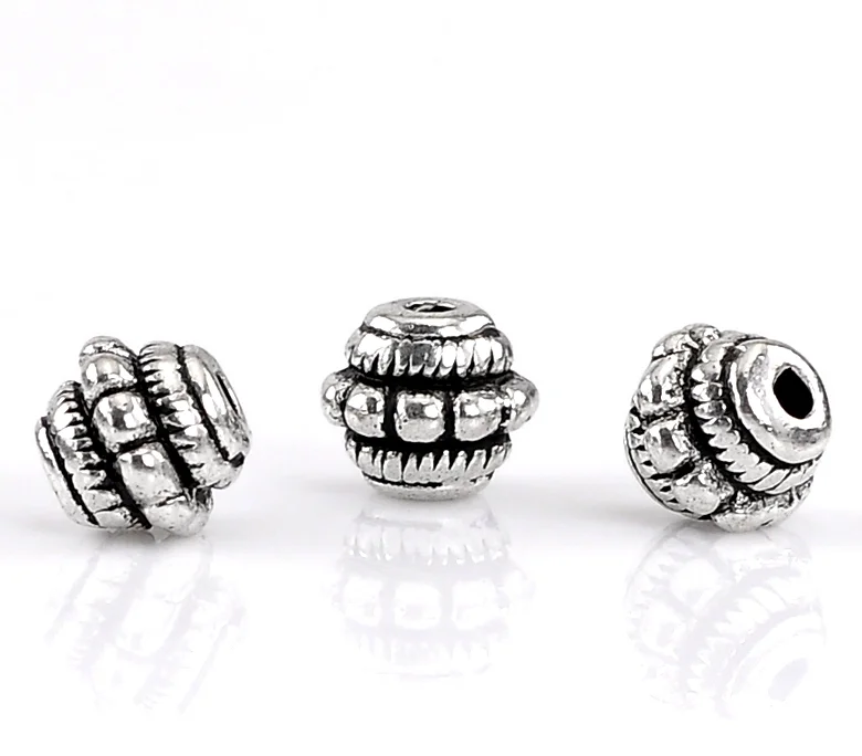 Doreen Box hot Spacer резные бусины серебристого цвета 7x7 мм 100 шт. (B22373)|spacer beads|beads spacers