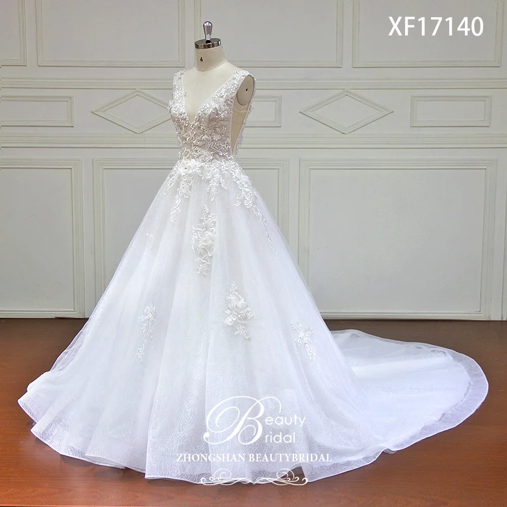 High-end Wedding Dress 2019 With Lace Flower Crystal Vestido De Novia Vintage Wedding Dresses Real Image Bridal Gown XF17140