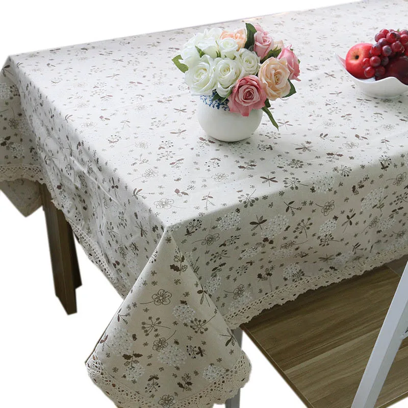 9 Размер пасторальная винтажная печатная прямоугольная льняная скатерть