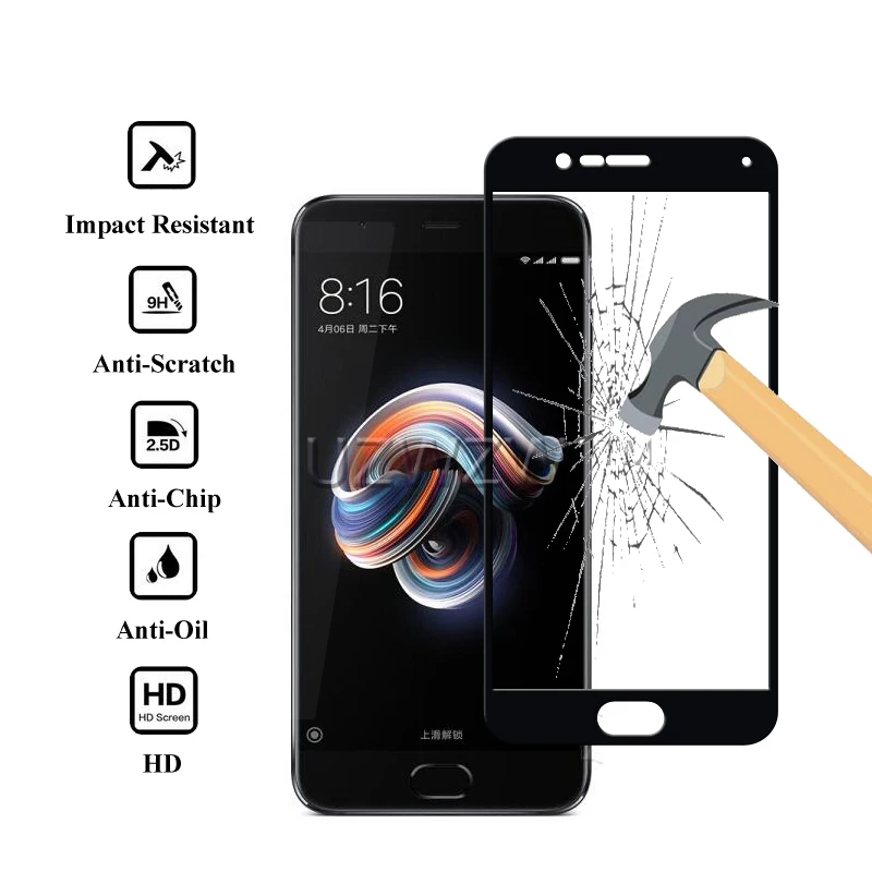 2 шт Полное покрытие из закаленного стекла для Xiaomi Mi Note 3 Защита экрана твердость 9H Защитное стекло для Xiaomi Mi Note 3 стекло