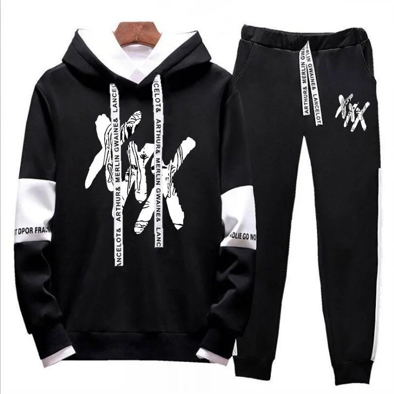 2019 Autumn XXXTentacion Revenge Kill Hip Hop Hoodies Sweatshirts And Sweatpants Men/madam Two Piece Set Hooded Suit Velvet | Мужская