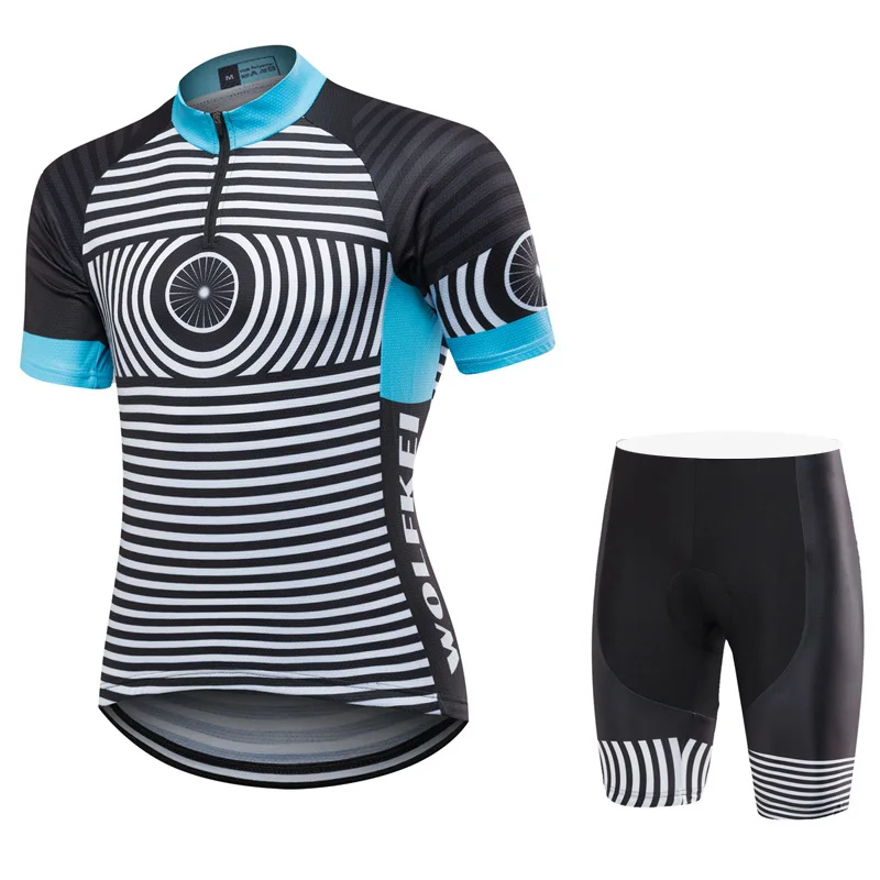 Wolfkei женские Ropa Ciclismo велосипедные Джерси шорты набор/впитывающий пот велосипед