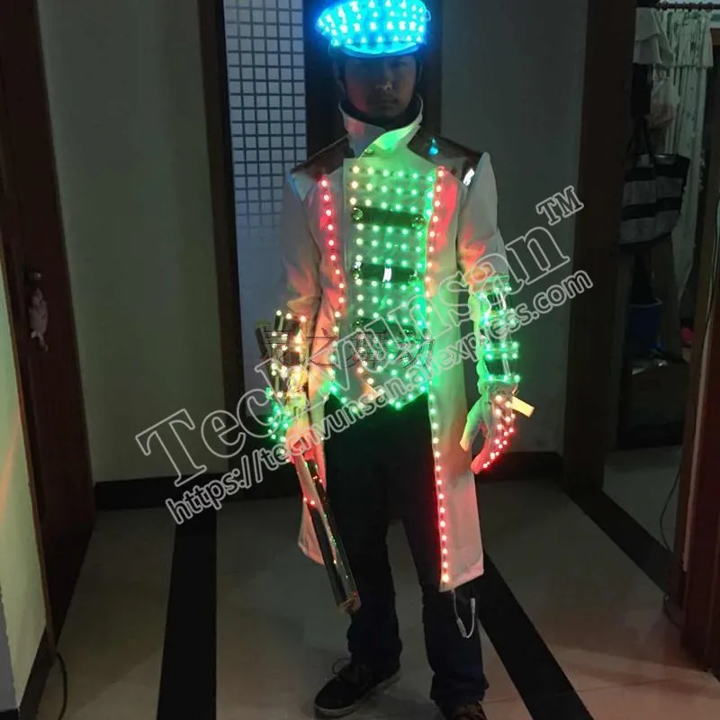 Модный светодиодный светящийся наряд ночной магазин отправляет одежду, чтобы показать одежду шляпа Лазерная перчатка очки реквизит