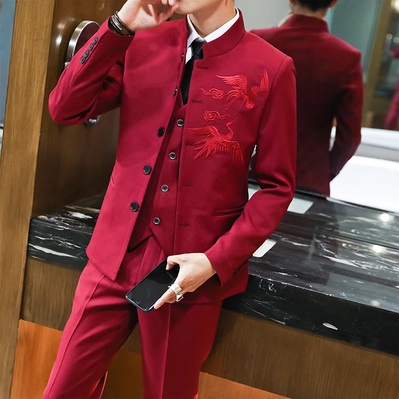 Весенне-Осенние костюмы в британском стиле свадебные для жениха облегающий