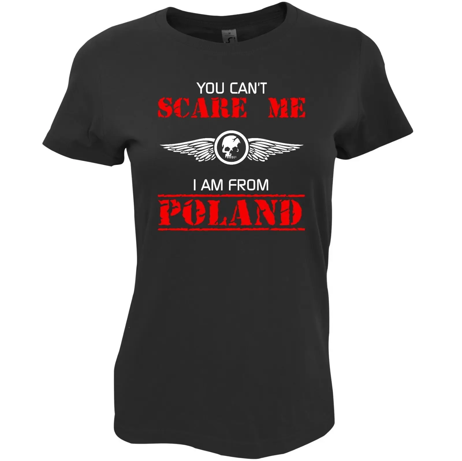 Горячая Распродажа 2019 модная женская футболка с надписью YOU can SCARE ME'm из Польши