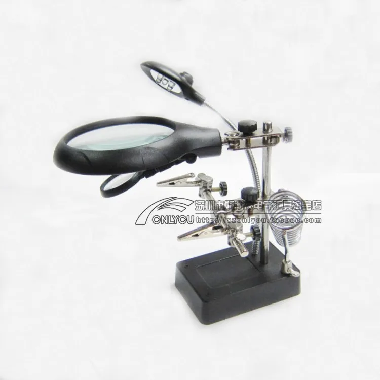 Multi-function LED soldering station Electric iron Bracket desktop lamp with magnifying glass maintenance workbench | Инструменты