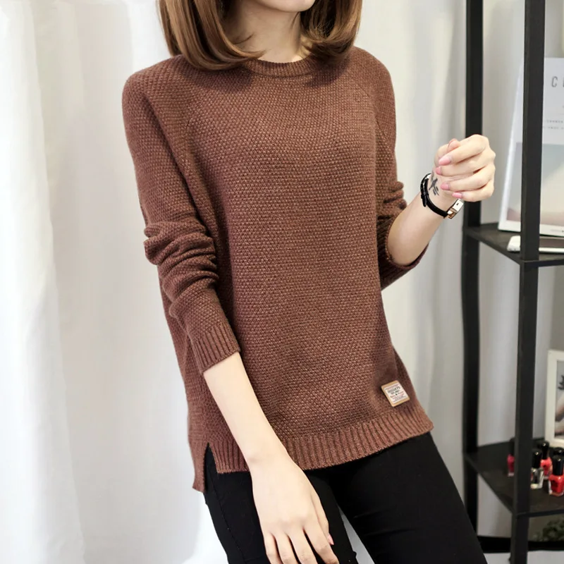 Autumn sweater 2020 Winter women fashion sexy o-neck Casual sweaters and pullover warm Long sleeve Knitted Sweater | Женская одежда