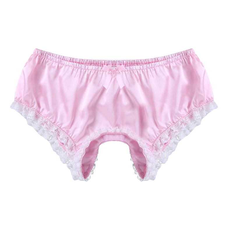 Нижнее белье для геев мягкие блестящие Сатиновые трусы с цветочным принтом и
