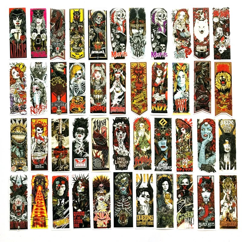 50 шт. готические ужасные рок-наклейки скелет бомбы наклейка с темным рисунком