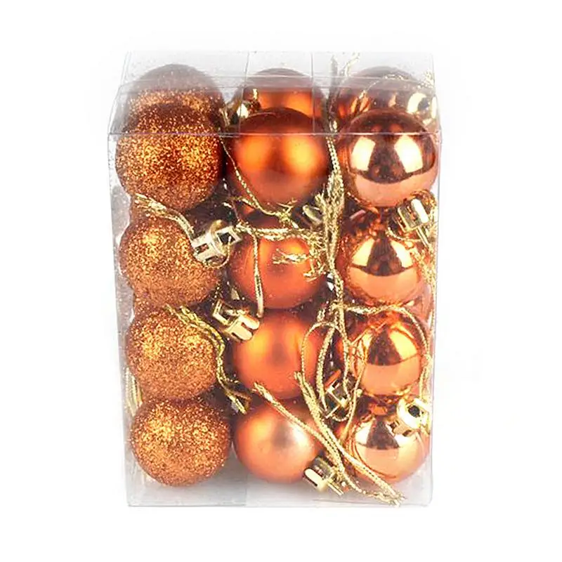 Orange 3cm 24 шт. Рождественская елка орнамент Рождественские шары украшения Висячие блестящие шары вечерние пенополистирольные шарики свадебные украшения - Цвет: Orange 3cm
