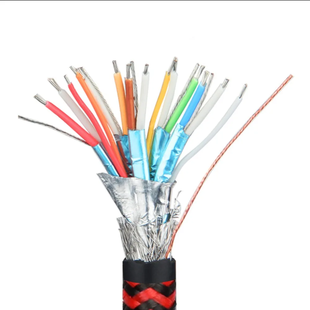 Ультра тонкий 32AWG OD5.1mm HDMI 2.0b высокоскоростной 21 Гбит/с нейлоновый плетеный кабель