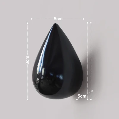 Small black Креативные крючки деревянные капли воды декоративный крючок на стену фреска деревянный шарик-образный крючок на стену - Цвет: Small black