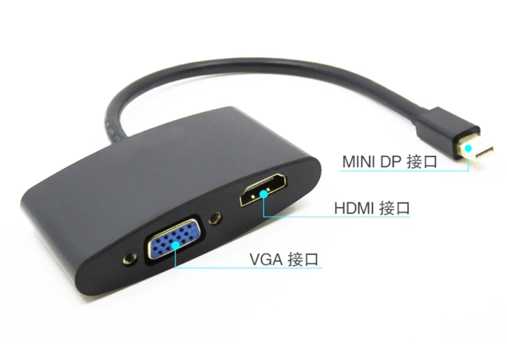 Кабель-адаптер 10 шт./лот Gold Thunderbolt 2 в 1 Mini DisplayPort DP-HDMI VGA для Apple Macbook | Электроника