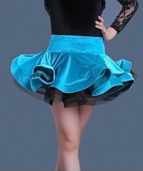 

Newest style Sexy Lace girls Ballroom Dresses Tango Salsa Latin Dance Dress Children black lace with sky blue dress for girls