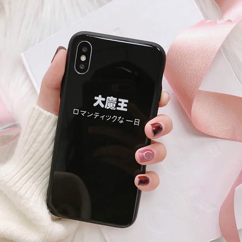 Textured glass text shell X Apple6 mobile phone iPhone6s/7plus/8 personality female models all-inclusive | Мобильные телефоны и