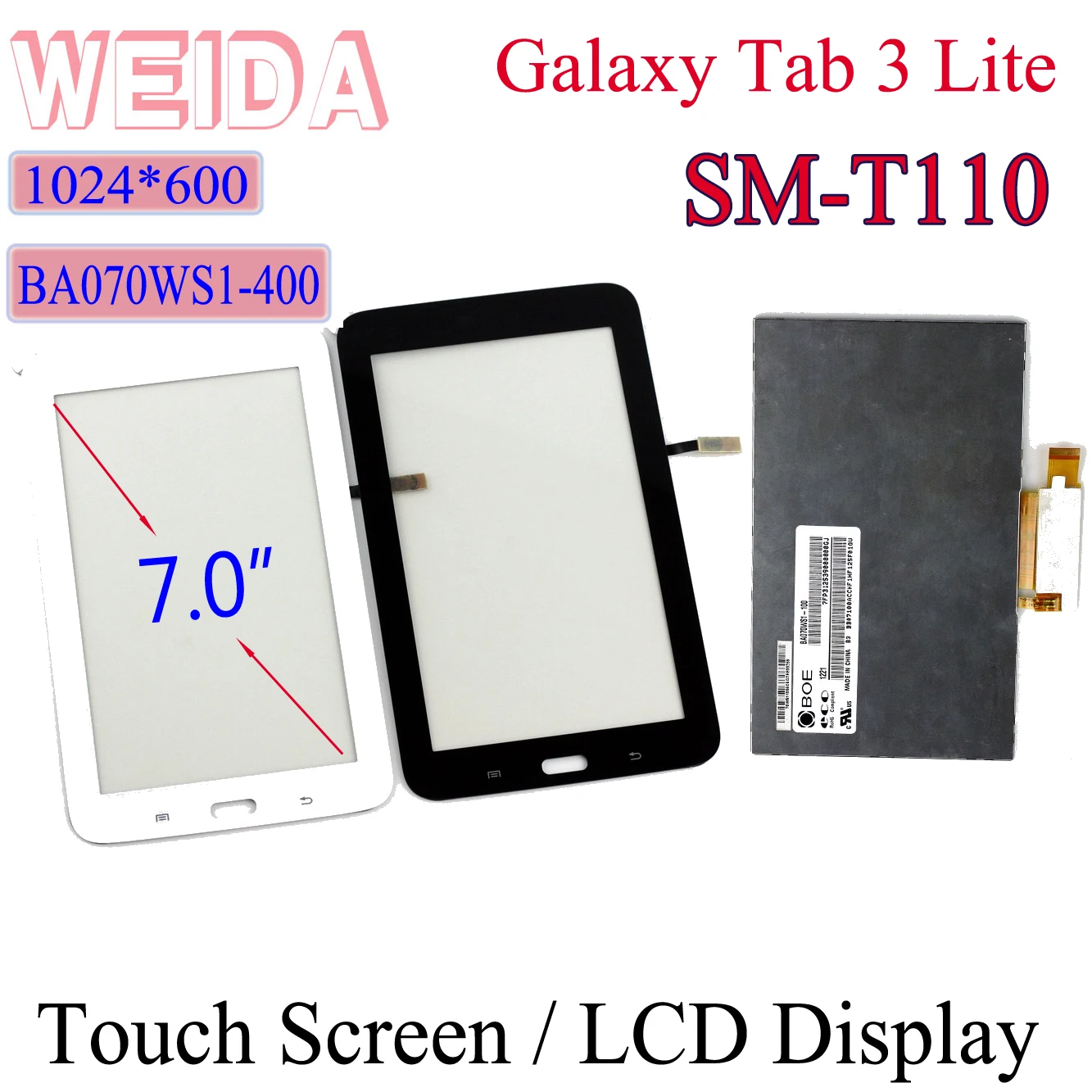 Сменный жк экран WEIDA 7 дюймов для Samsung GALAXY Tab 3 Lite сенсорный сменный |ЖК-экраны и