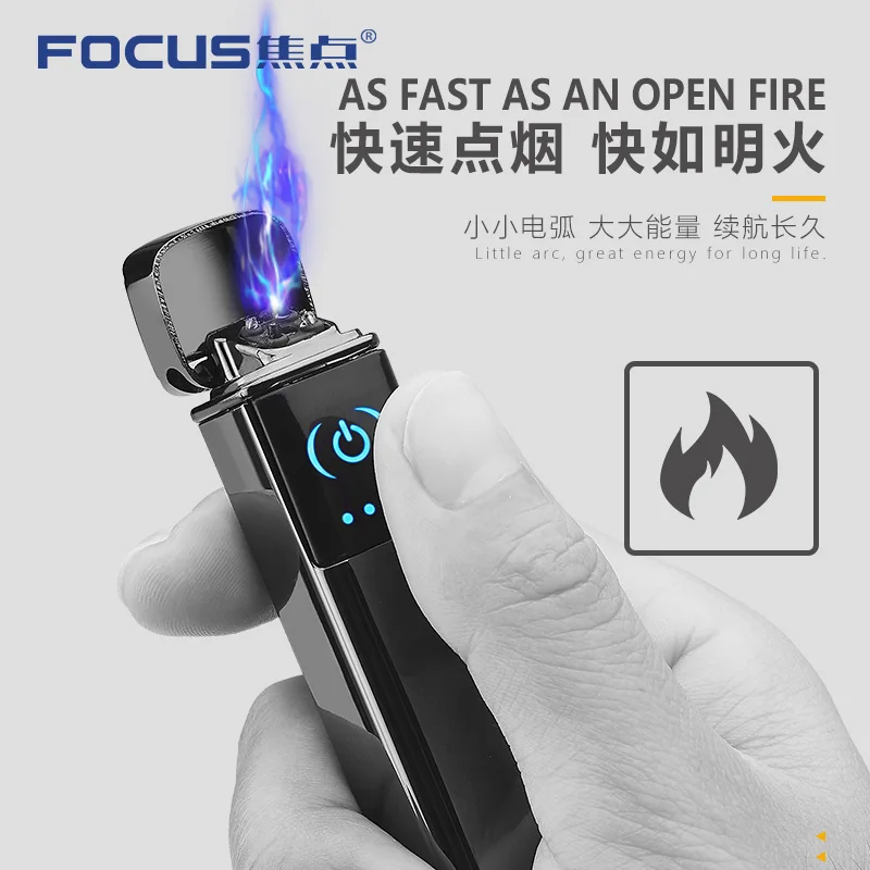 Dual Arc электронная usb-зажигалка для прикуривателя с сенсорным экраном, быстрая зарядка, ветронепроницаемый прикуриватель с индикатором гаджеты для мужчин