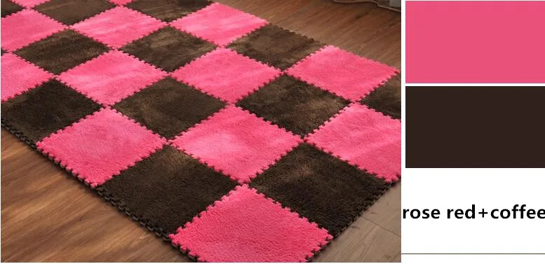

30*30cm Patchwork floor mats puzzle carpet velvet Eco-friendly foam thickening plush floor mat