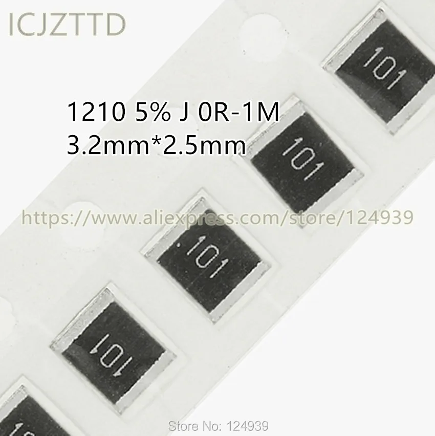 100 шт. SMD 1210 3 2*2 5 1/3W 5% J 3225 43K 47K 51K 56K 62K 68K 75K 82K 91K 100K 110K 120K 130K 150K 160K 180K 200K 220K 240K |