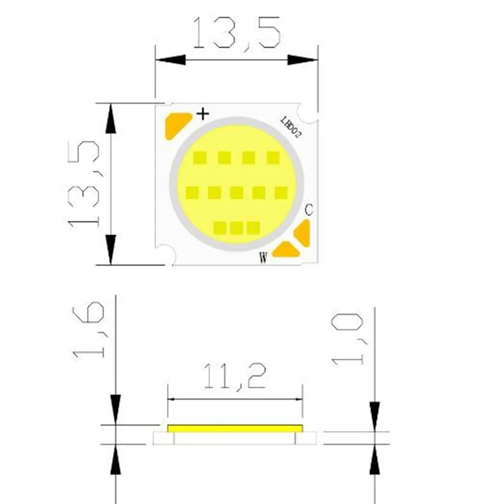 1 шт. CSP двухцветная початка 26W 38V 350 MA RA ультратонкое естественное освещение CRI 80 3