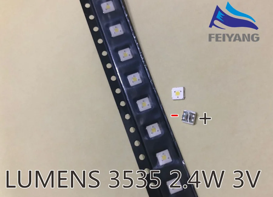 100 шт люменов LED подсветка Flip Chip 2 4 W 3V 3535 холодный белый 153LM LCD для ТВ приложения|led