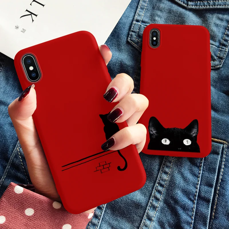 Чехол для телефона для iPhone 11 Pro XS Max XR X 10 8 7 6 S 6 S Plus, Роскошная мягкая задняя крышка из ТПУ с изображением животных, красный чехол Fundas для iPhone X, чехол
