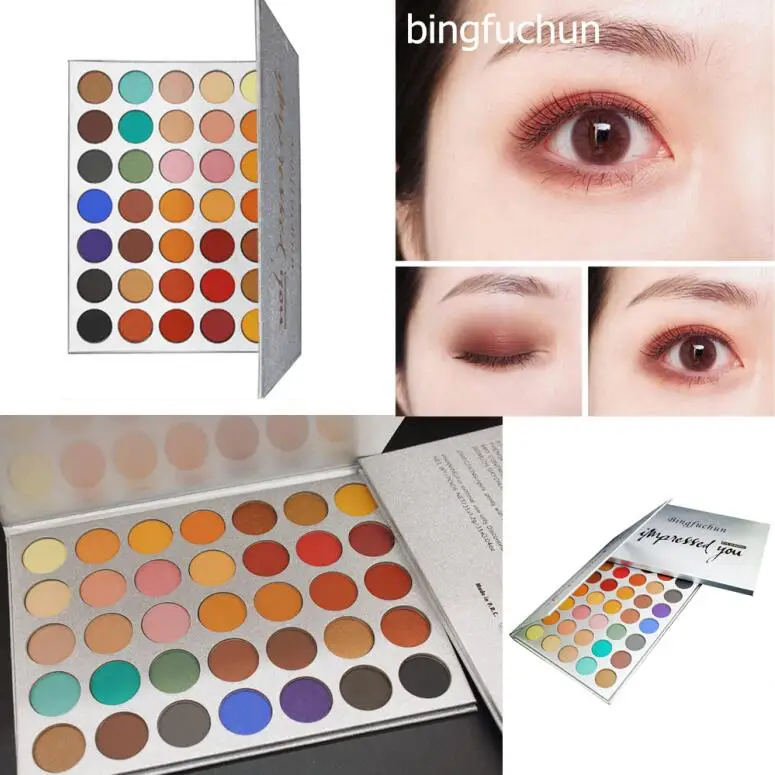 Профессиональные матовые тени для век 35 цветов блестящие макияж Палитра бальзам