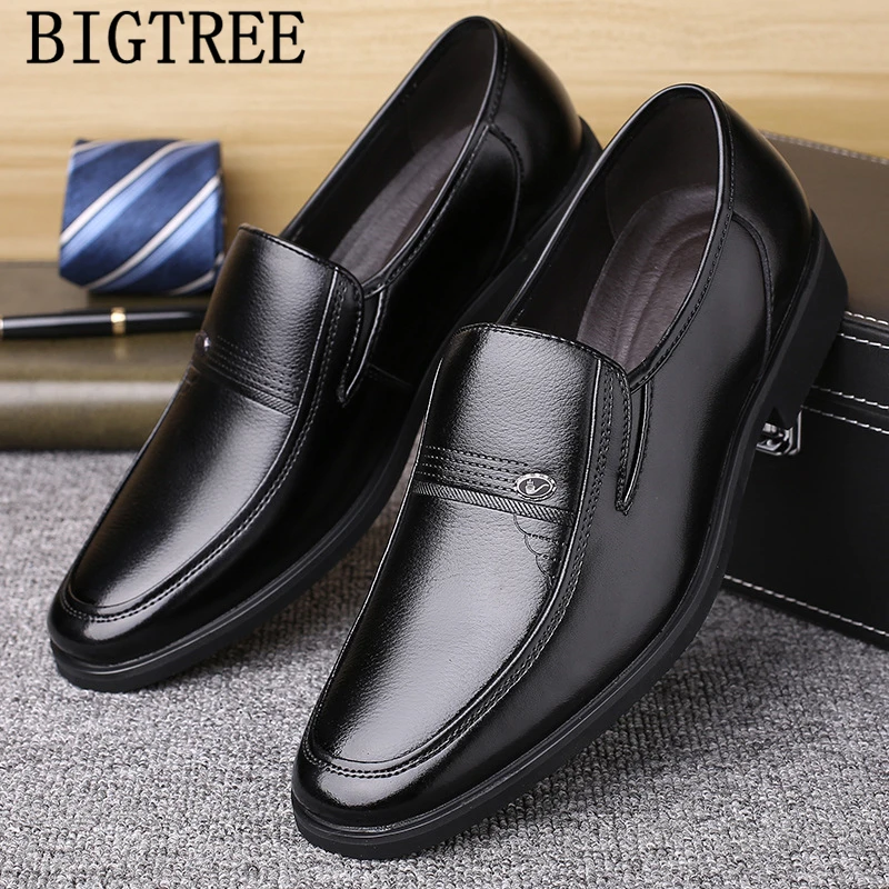 Business Shoes Men Elegant Mens Office Leather Coiffeur Formal Classic Luxury Italian Brand Erkek Ayakkabi Bona | Обувь