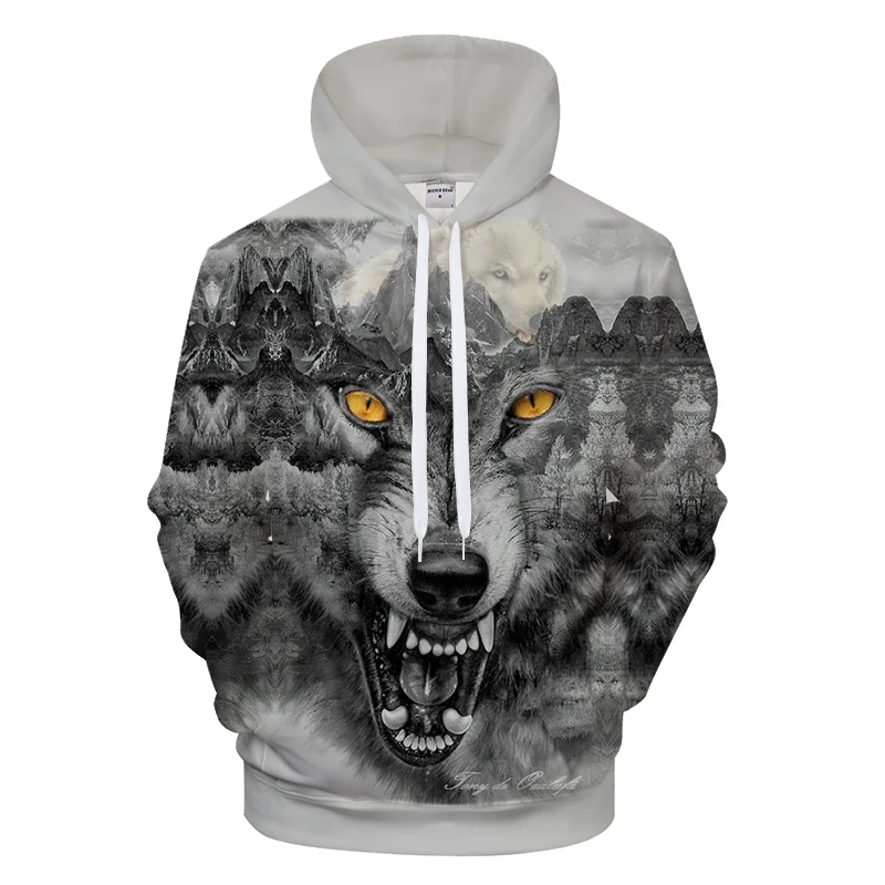 Ying and Yang Wolf толстовки уличная Толстовка Повседневная Толстовка мужская 3D пуловер Harajuku спортивный костюм мужской хип-хоп Прямая поставка ZOOTOPBEAR