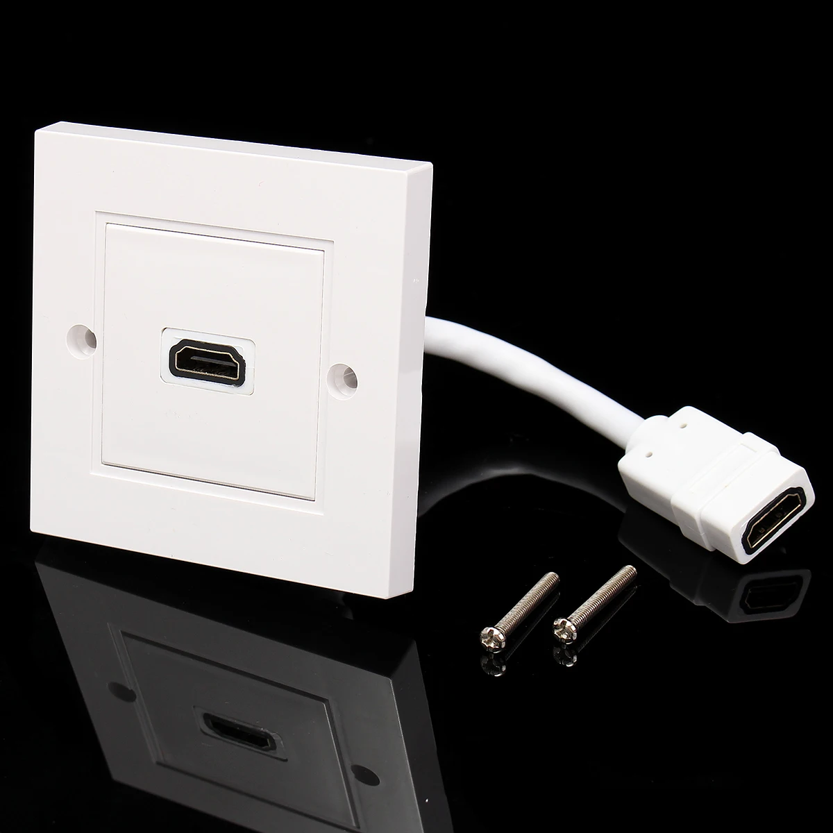 Розетка с одним портом/двойным портом 86x86 мм HD HDMI настенная панель Британская