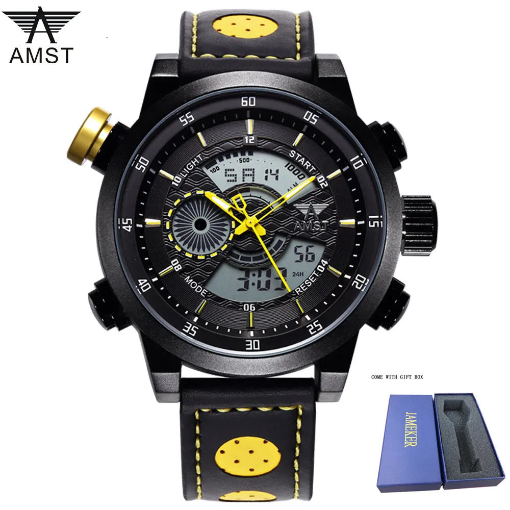 AMST новые мужские часы синие спортивные светодиодный цифровой 50 м