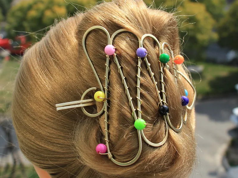 2019 Новое поступление Рождественская елка форме Латунь Pin волос с палкой Boho