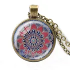 VILLWICE новейшее Azul кружевное художественное фото, ожерелье, стеклянный купол, Священная геометрия, цветок, ожерелье Мандала для женщин, ювелирные изделия, подарки