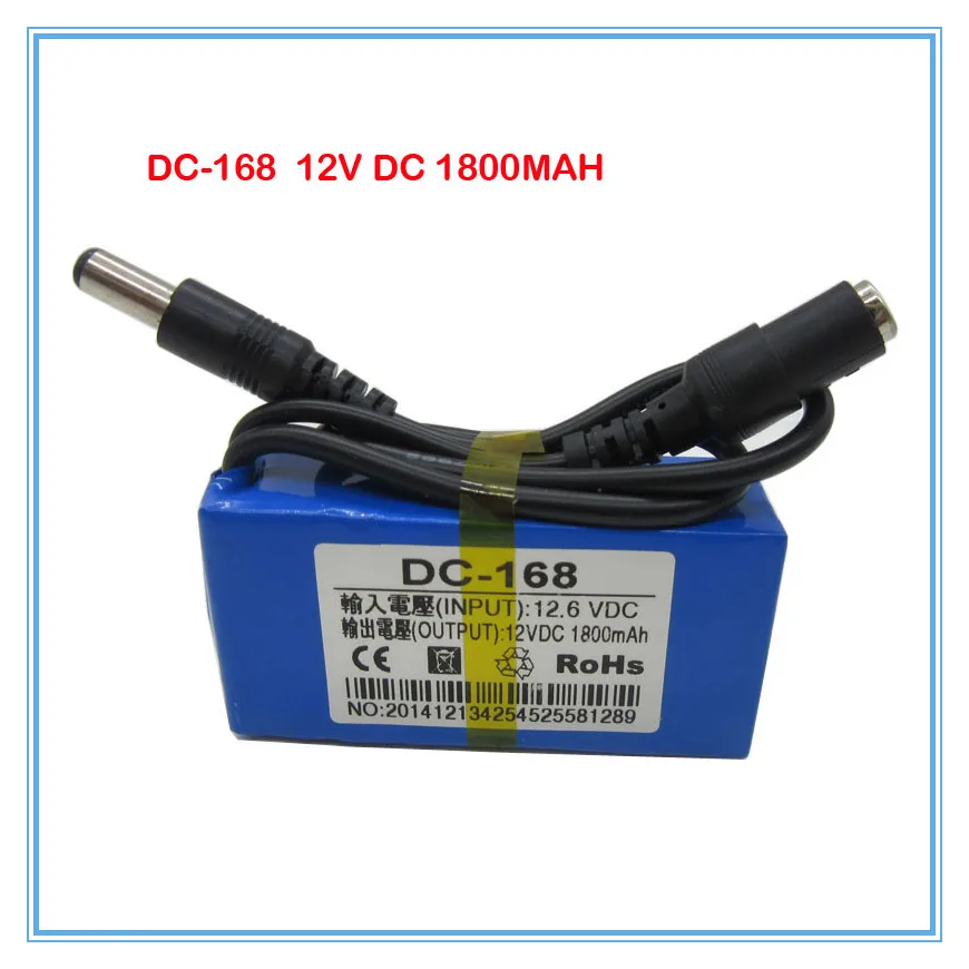 

DC-168 DC 12V 1800mAh литий-ионная батарея с зарядным устройством 12,6 V для камеры видеонаблюдения 50 шт./лот