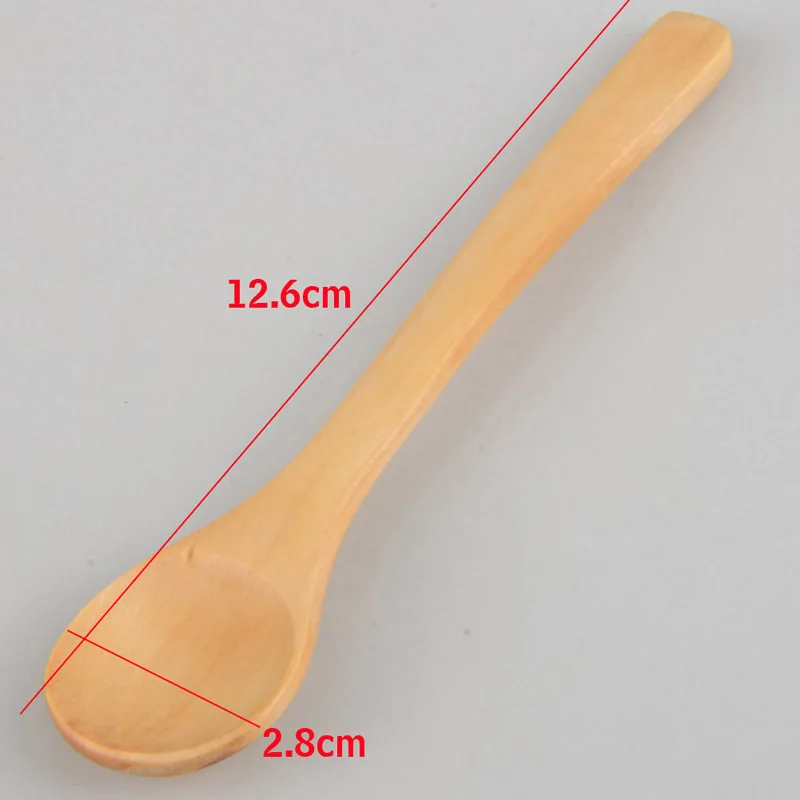 6 Pcs/Lot Kids Baby Milk Food Porridge Feeding Mini Wooden Spoon Teaspoon Condiment Utensil Ice Cream Spoon Tableware Tool