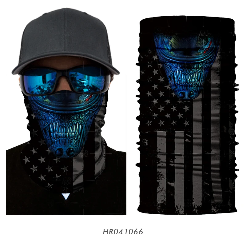 3D Skull Seamless Magic Neck Gaiter Skeleton Face Mask Shield Running Cycling Fishing Bike Bandana Headband Tube Scarf Men Women