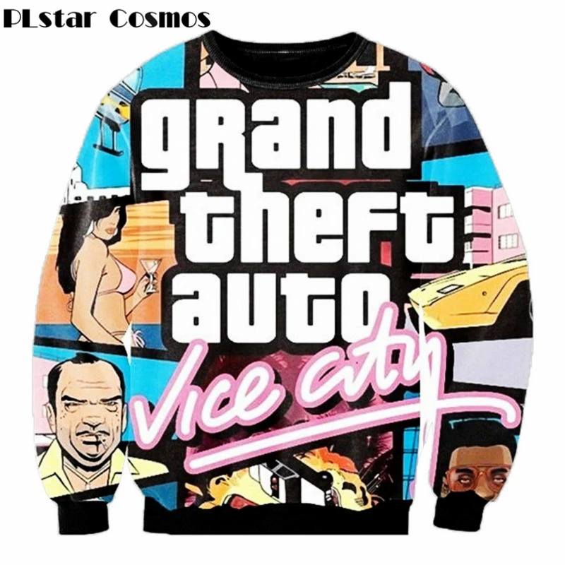 

2018 New fashion gta vice city print 3d Sweatshirt men/women Harajuku hoodies moleton masculino size S-5XL Free shipping